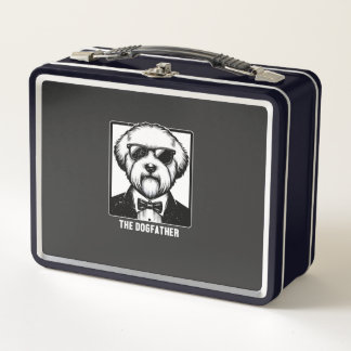 Old English Sheepdog The Dogfather Smoking Tuxedo Metall Brotdose