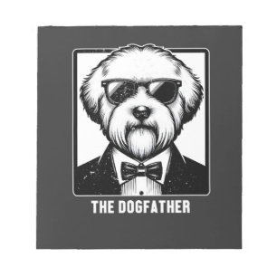 Old English Sheepdog The Dogfather Smoking Tuxedo  Notizblock