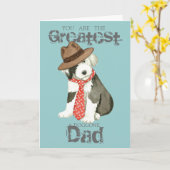 Old English Sheepdog Vater Karte (Gelbe Blume)