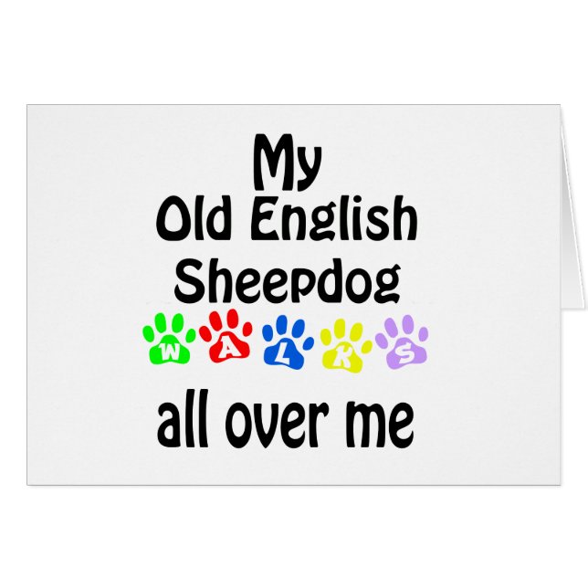 Old English Sheepdog Walking Design (Vorderseite (Horizontal))