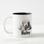 Old English Sheepdog Watercolor Tasse (Links)