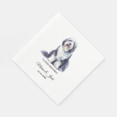 Old English Sheepdog Wedding Napkins mit Foto Serviette (Ecke)