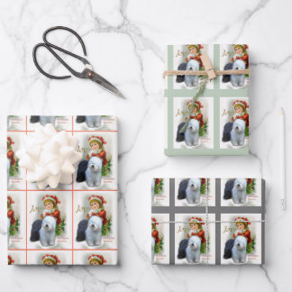 Old English Sheepdog Weihnachten Geschenkpapier Set