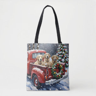 Old English Sheepdog Weihnachten Roter LKW Urlaub Tasche