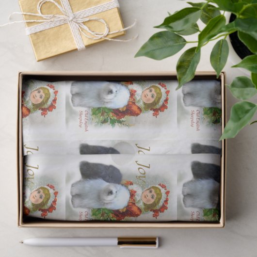 Old English Sheepdog Weihnachten Seidenpapier (Geschenk)