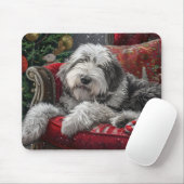 Old English Sheepdog Weihnachts-Festival Mousepad (Mit Mouse)