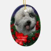 Old English Sheepdog Weihnachtsgeschenke Ornament (Hinten)