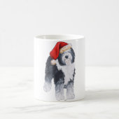 Old English Sheepdog Weihnachtsmannmütze Kaffeetasse (Mittel)