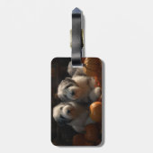 Old English Sheepdog Welpe Autumn Delight Pumpkin Gepäckanhänger (Rückseite vertikal)