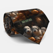 Old English Sheepdog Welpe Autumn Delight Pumpkin Krawatte (Gerollt)