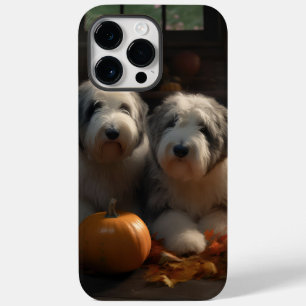 Old English Sheepdog Welpe Herbstfreude Kürbis Case-Mate iPhone 14 Pro Max Hülle