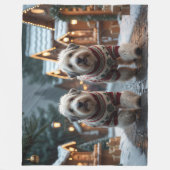 Old English Sheepdogs Christmas Snow Holiday Fleecedecke (Vorderseite)