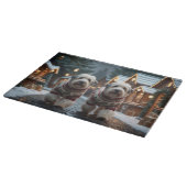 Old English Sheepdogs Christmas Snow Holiday Schneidebrett (Ecke)