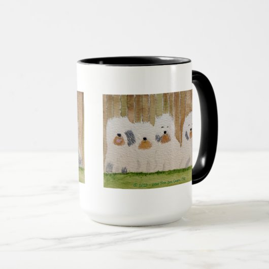 Old English Sheepdogs Original Art Tasse (VorderseiteRechts)