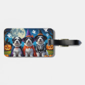 Old English Sheepdogs Pumpkin Halloween Funny Gepäckanhänger (Rückseite horizontal)