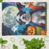 Old English Sheepdogs Pumpkin Halloween Funny Geschirrtuch (Gefaltet)