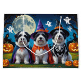 Old English Sheepdogs Pumpkin Halloween Funny Große Geschenktüte (Vorderseite)