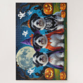 Old English Sheepdogs Pumpkin Halloween Funny Puzzle (Vertikal)