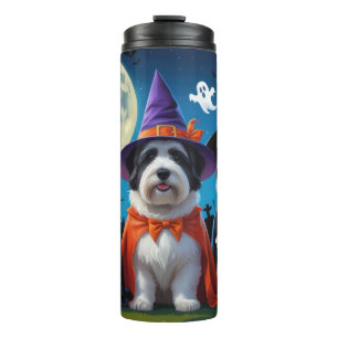 Old English Sheepdogs Pumpkin Halloween Funny Thermosbecher