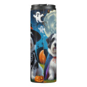 Old English Sheepdogs Pumpkin Halloween Funny Thermosbecher (Rückseite)