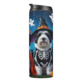 Old English Sheepdogs Pumpkin Halloween Funny Thermosbecher (Nach rechts gedreht)