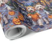 Old English Sheepdogs Trick-or-Treating Halloween Geschenkpapier (Rolleneckpunkt)