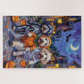 Old English Sheepdogs Trick-or-Treating Halloween Puzzle (Horizontal)
