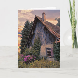 Old European Home with sunrise glow Karte