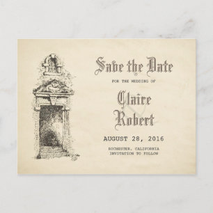 Old Fairy Tale Save the Date Vintag Ankündigungspostkarte