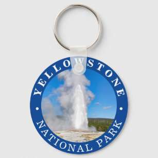 Old Faithath Yellowstone Nationalpark Schlüsselanh Schlüsselanhänger