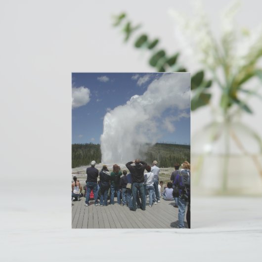 Old Faithful Geyser Postkarte (Stehend Vorderseite)