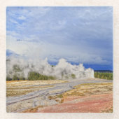 Old Faithful Geyser, Yellowstone Nationalpark Glasuntersetzer (Vorderseite)