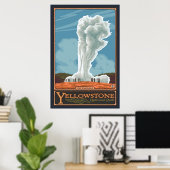 Old Faithful Geyser - Yellowstone Nat'l Park Poster (Heimbüro)