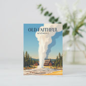 Old Faithful USA Postkarte (Stehend Vorderseite)