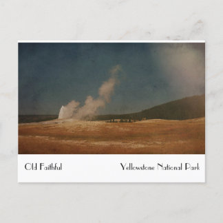 Old Faithful Vintage Postkarte