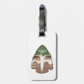 Old Faithful Yellowstone National Park Arrowhead Gepäckanhänger (Rückseite vertikal)