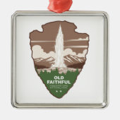 Old Faithful Yellowstone National Park Pfeilspitze Ornament Aus Metall (Vorne)