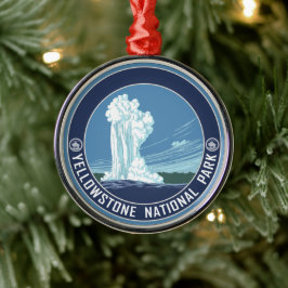 Old Faithful - Yellowstone Nationalpark Souvenir Silbernes Ornament