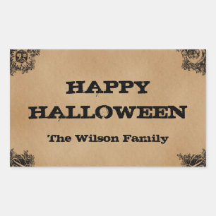 Old Fashion Board Inspiriert Halloween Rechteckiger Aufkleber