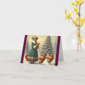 Old Fashion Country Chicken Weihnachtskarte Karte (Gelbe Blume)