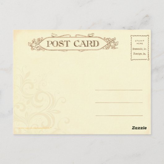 Old Fashion Couple Postcard Postkarte (Rückseite)