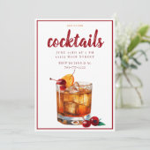 Old Fashion Drink Cocktail Party Einladung (Stehend Vorderseite)