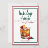 Old Fashion Drink Weihnachtsfeier Getränke Einladung (Vorderseite)