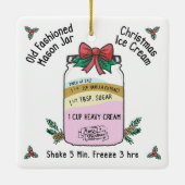 Old Fashion Mason Jar Weihnachtscreme Keramikornament (Rückseite)