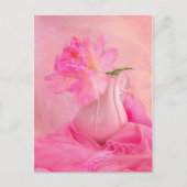 Old Fashion Pink Peony Postcard Postkarte (Vorderseite)