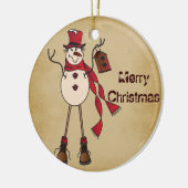 Old Fashion Red Snowman Keramikornament (Links)