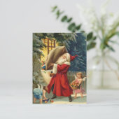 Old Fashion Santa Feiertagspostkarte (Stehend Vorderseite)