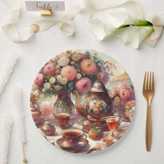 Old Fashion Tea Party  Pappteller (Hochzeit)