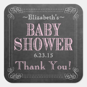 Old Fashion Typografy Baby Shower Quadratischer Aufkleber