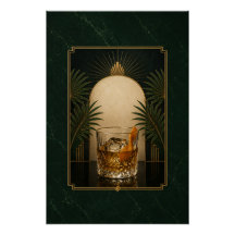 Old Fashioned Art Deco Poster | Druckbare Speakeas